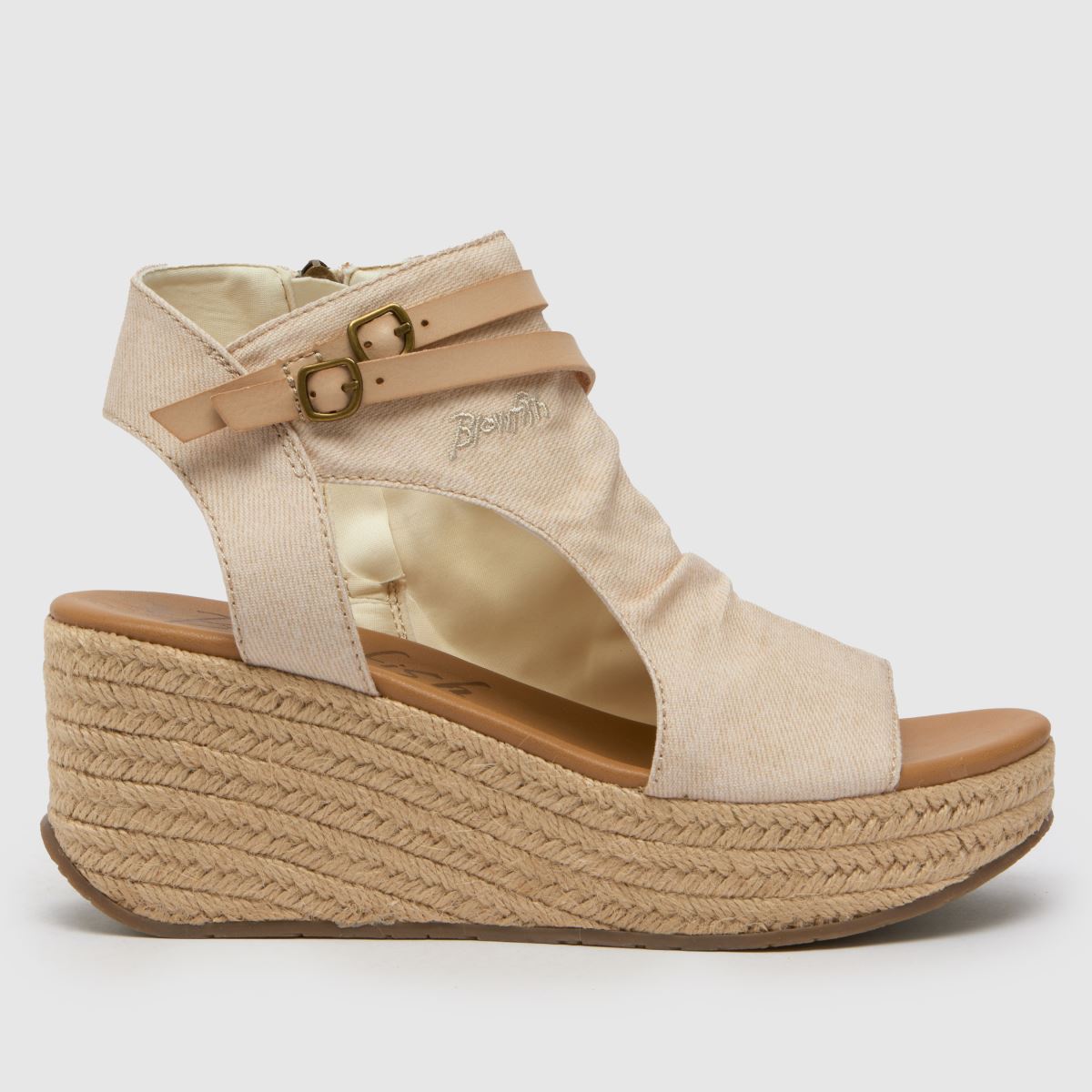 Blowfish Malibu – Låga klackar med snörning och rep i off-white flerfärgad färg