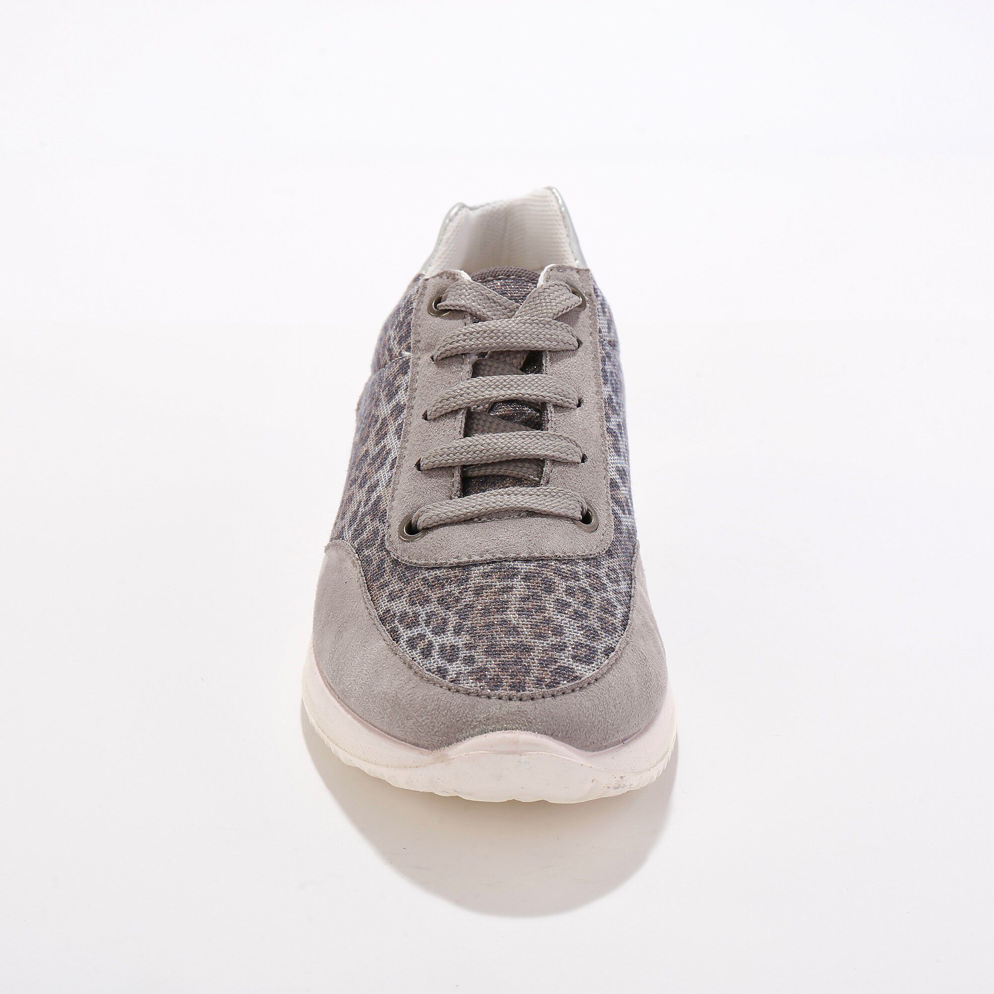 Baskets lacées spécial pieds sensibles en tissu extensible