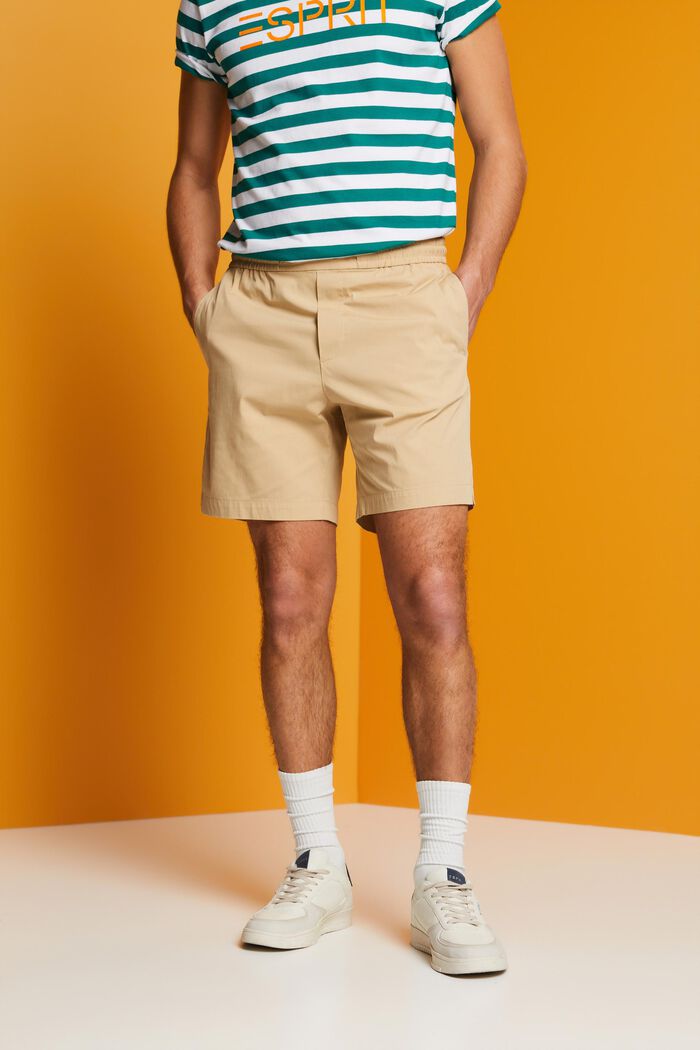 Pull-on-Shorts aus Baumwoll-Popelin