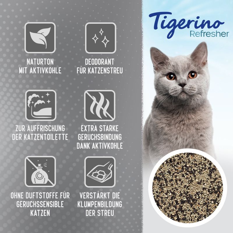 Tigerino Refresher Naturton-Deodorant für Katzenstreu | bitiba %