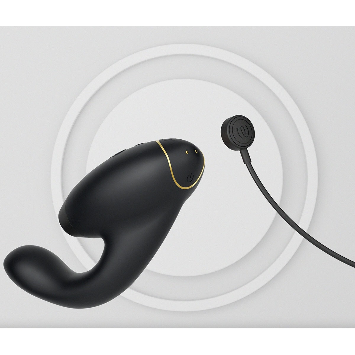 Black Luxuriöser Dual Stimulator Mit Pleasure Air Technologie Für Die Klitoris Und Vibration für den G-Punkt