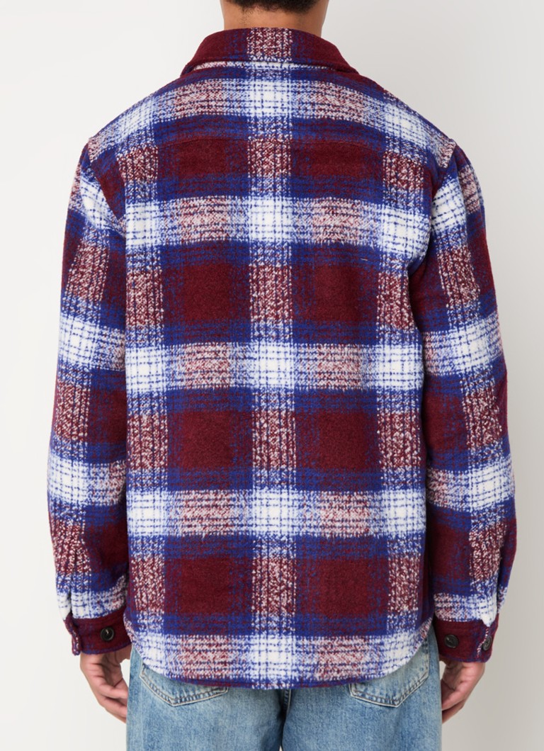 Gant overshirt in wool blend with check pattern and flap pockets