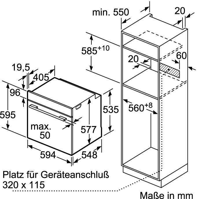 NEFF Pyrolyse Backofen N 50 B6CCH7AN0, mit Teleskopauszug nachrüstbar, Pyrolyse-Selbstreinigung, mit Hide®