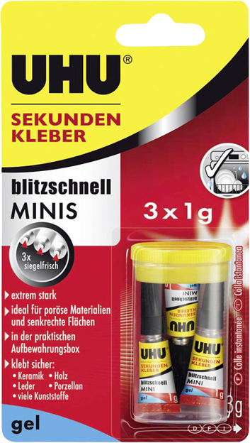 Uhu Sekundenkleber Gel blitzschnell Minis in Box
