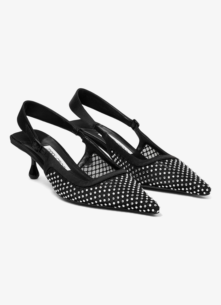 Jimmy Choo Amel 50 Slingback mit Strasssteinen