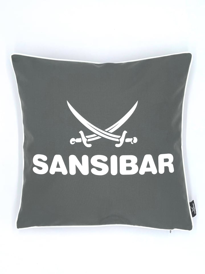 Sansibar Outdoor-Kissen mit Füllung in Anthrazit/Offwhite, 45x45 cm günstig kaufen 45x45 cm