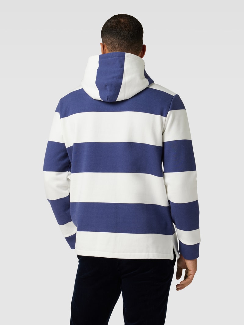 Hoodie mit Streifenmuster in marineblau