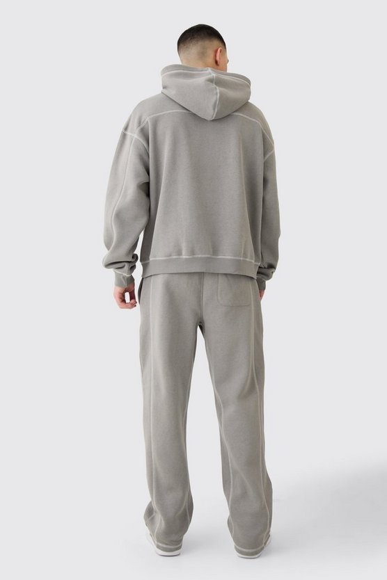 Kastige Oversize Limited Edition Trainingsoberteil mit Kontrast-Naht und Kapuze