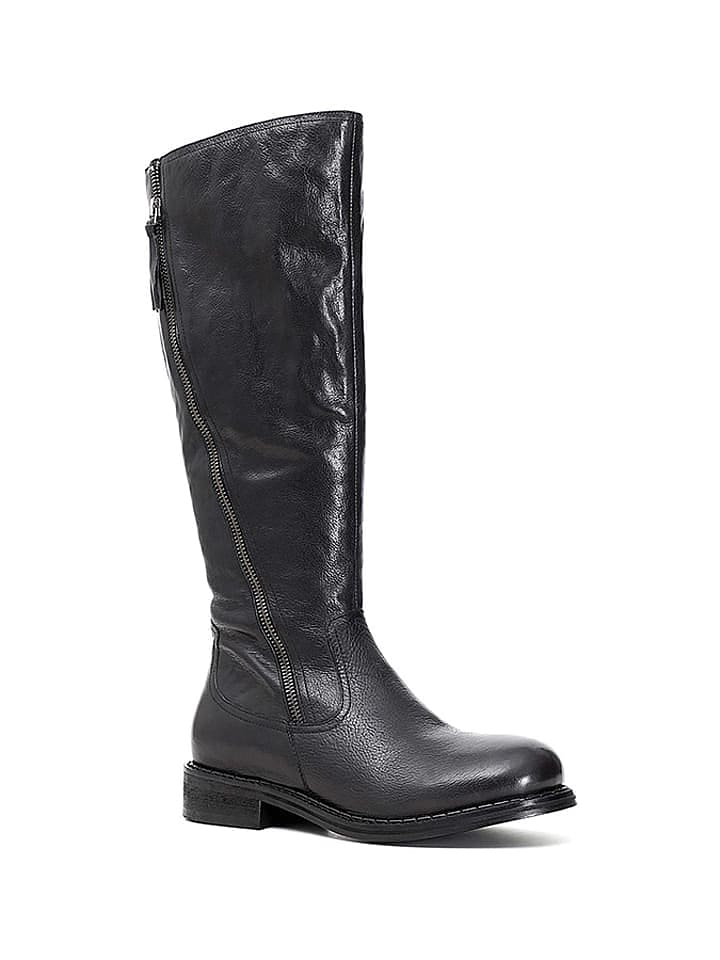 Cafe Noir Leder-Stiefel in Schwarz günstig kaufen 40