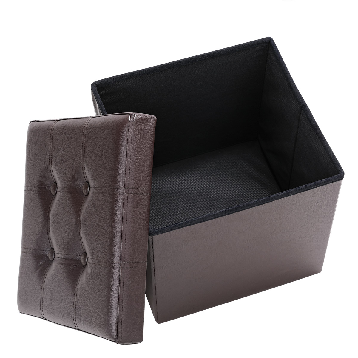 Casaria Faltbarer Sitzhocker mit Stauraum braun 38x38x38 cm