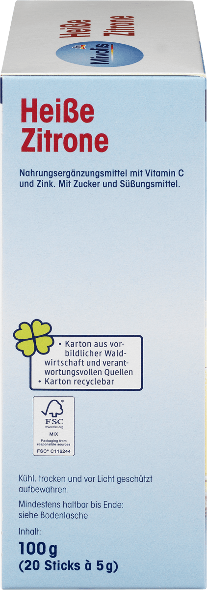 Heißgetränk Heiße Zitrone, Portionssticks 20 St., 100 g