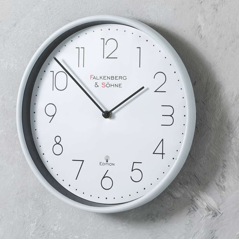 Falkenberg & Söhne Funk-Wanduhr, Ø ca. 30 cm - Weiß