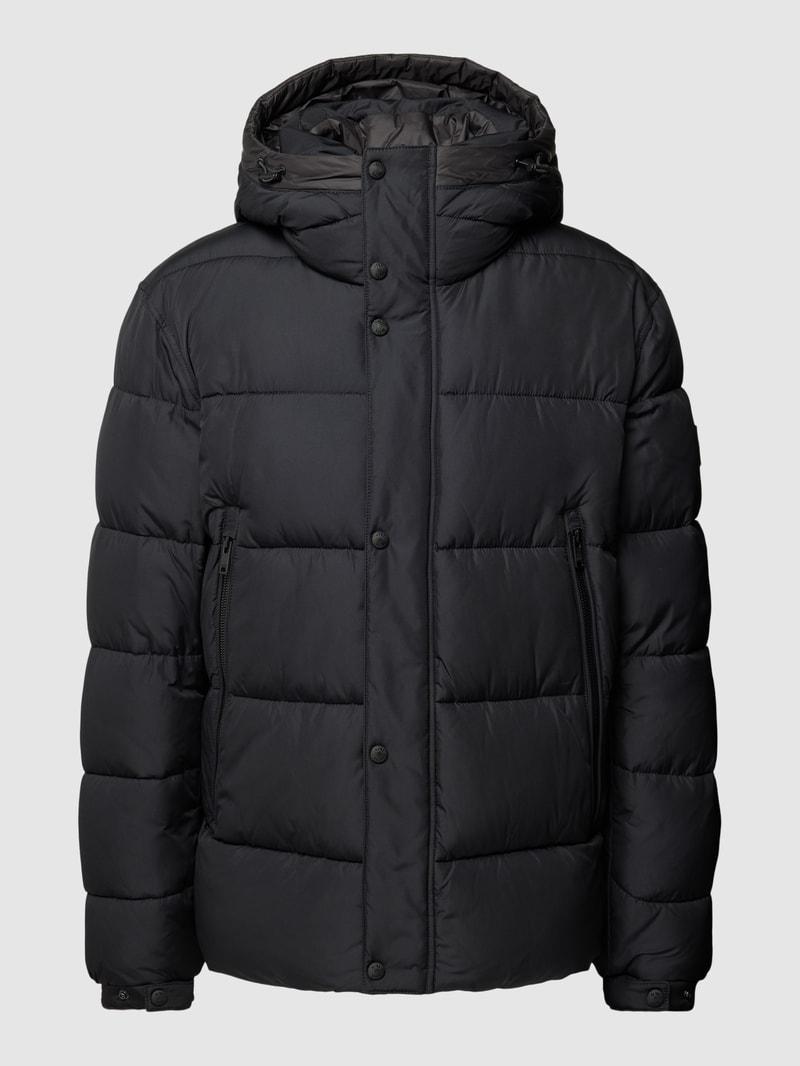 Winterjacke mit Kapuze in schwarz