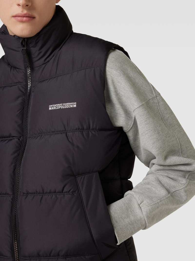Steppweste mit Stehkragen in schwarz