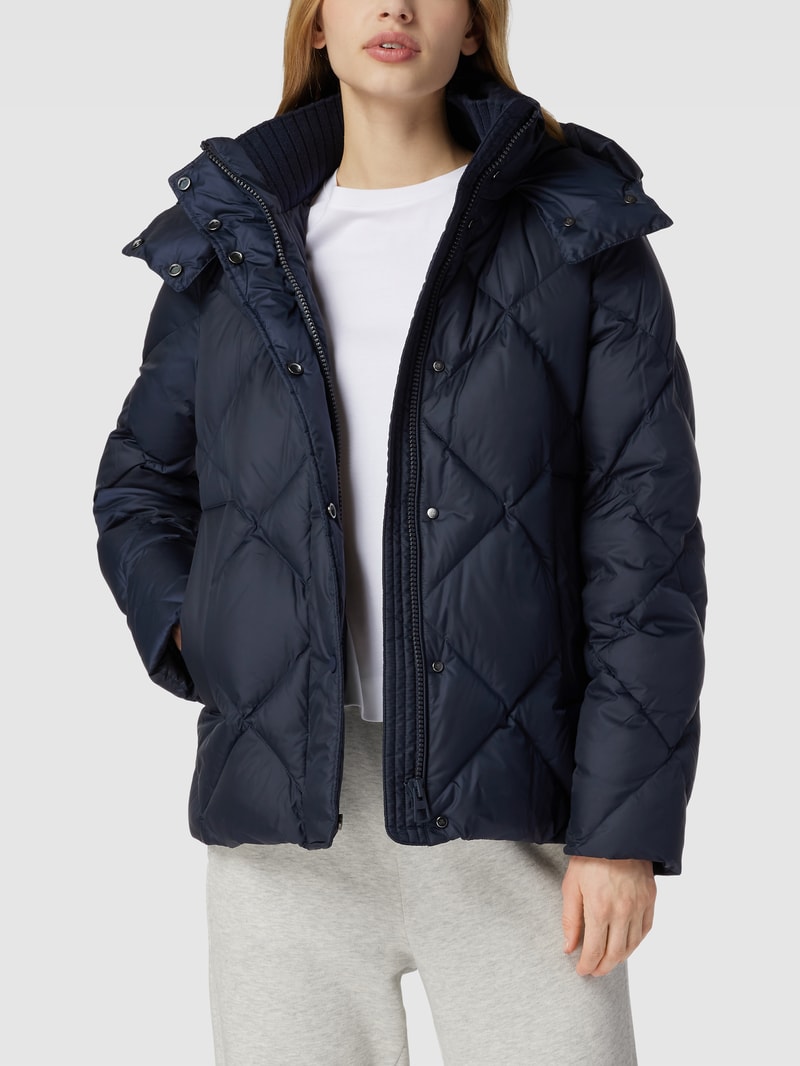 Daunenjacke mit Label-Detail in marineblau