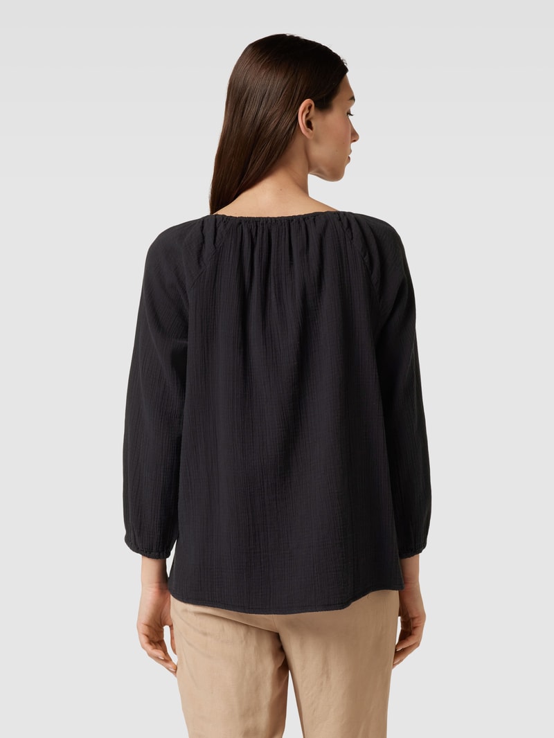 Blusenshirt mit Strukturmuster in schwarz