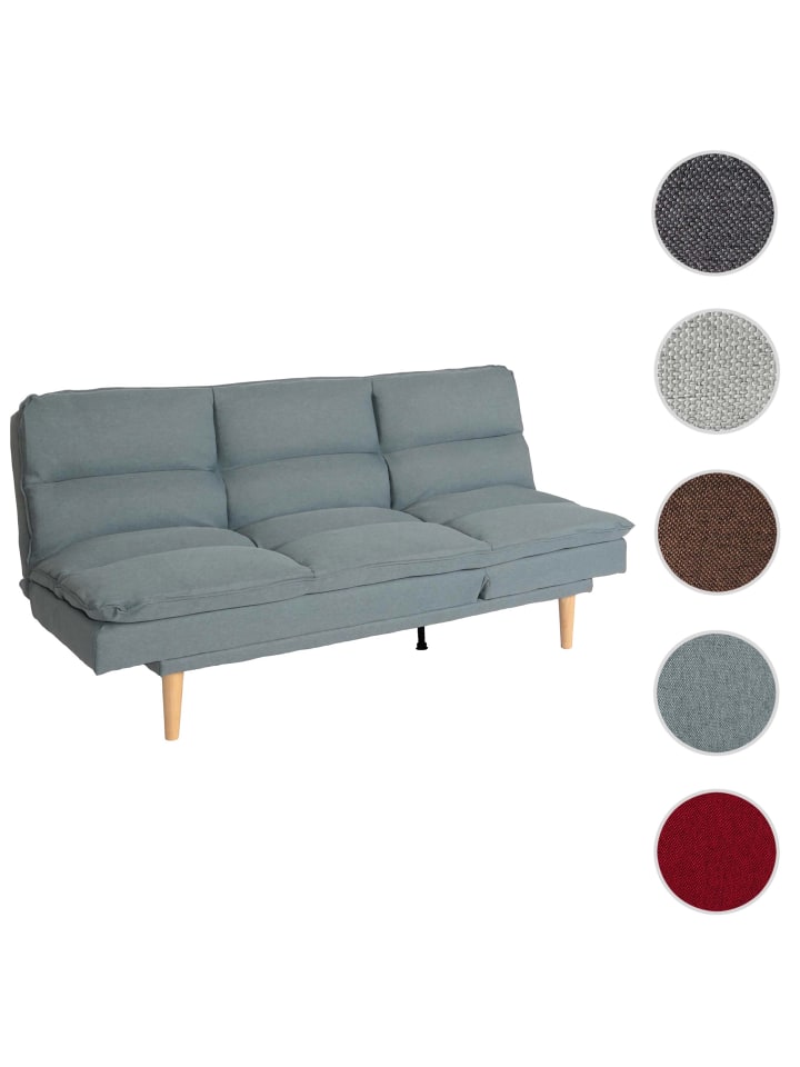 MCW Schlafsofa M79 Schlaffunktion Liegefläche 180x110cm, Stoff/Textil blau-grau günstig kaufen onesize
