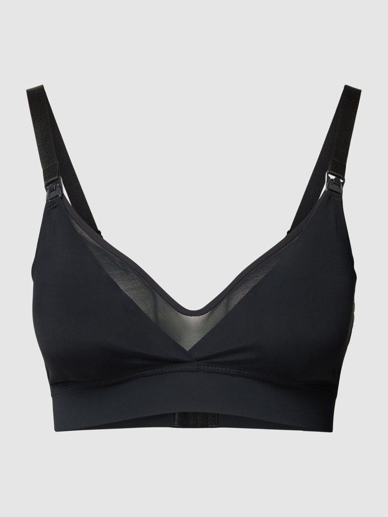 Umstands-Bralette mit Still-Funktion Modell 'MAMA SHEER' in schwarz