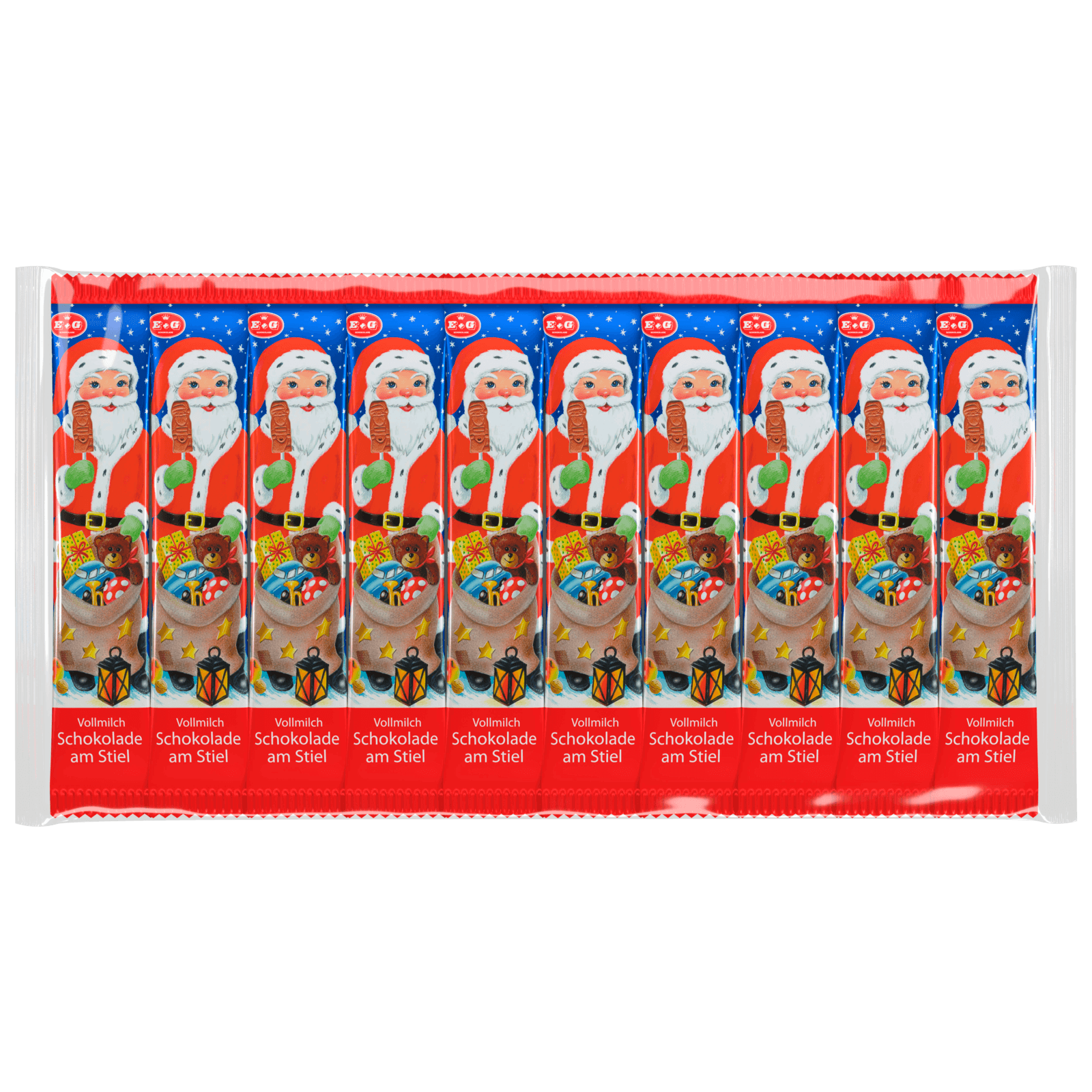 E + G Schokolade am Stiel Weihnachtsmann 10x15g