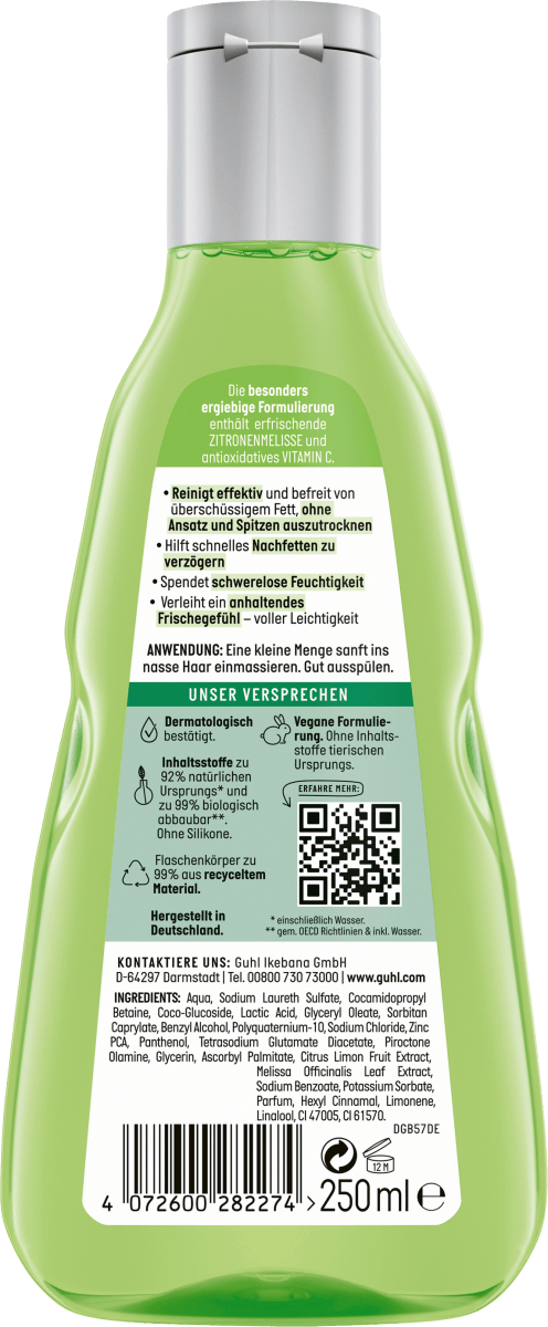 Shampoo Frische & Leichtigkeit Anti Fett, 250 ml