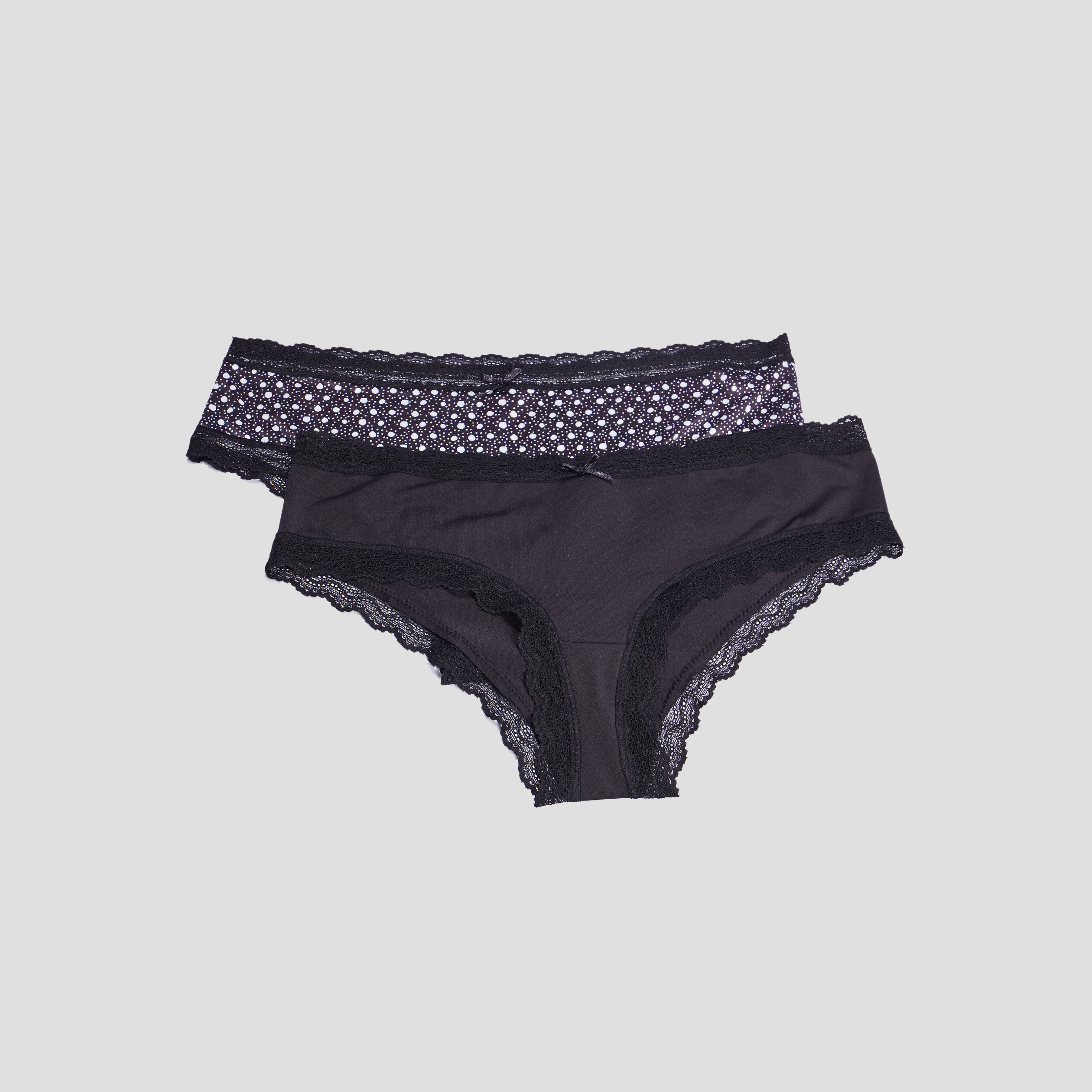 Lot 2 shortys microfibre noir femme | La Halle