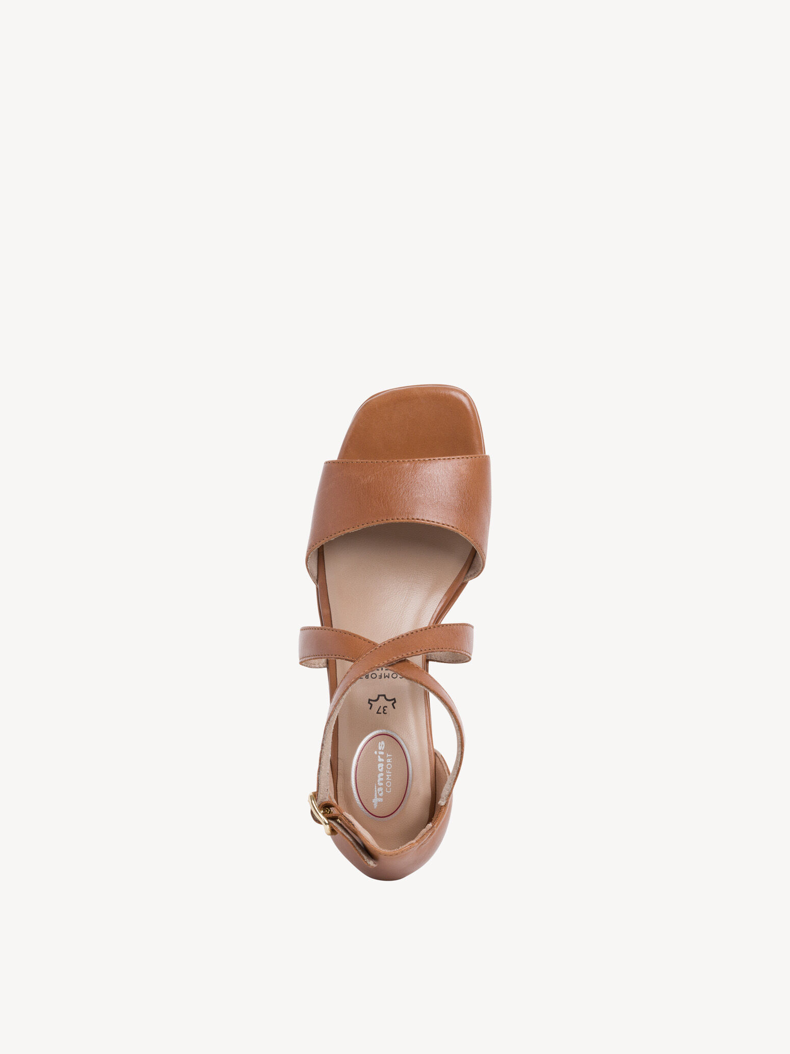 Sandale à talon en cuir - marron