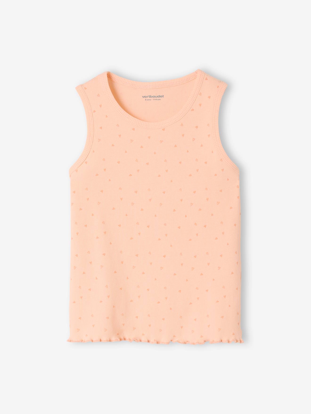 Pyjashort fille + pochon en maille côtelée rose aop