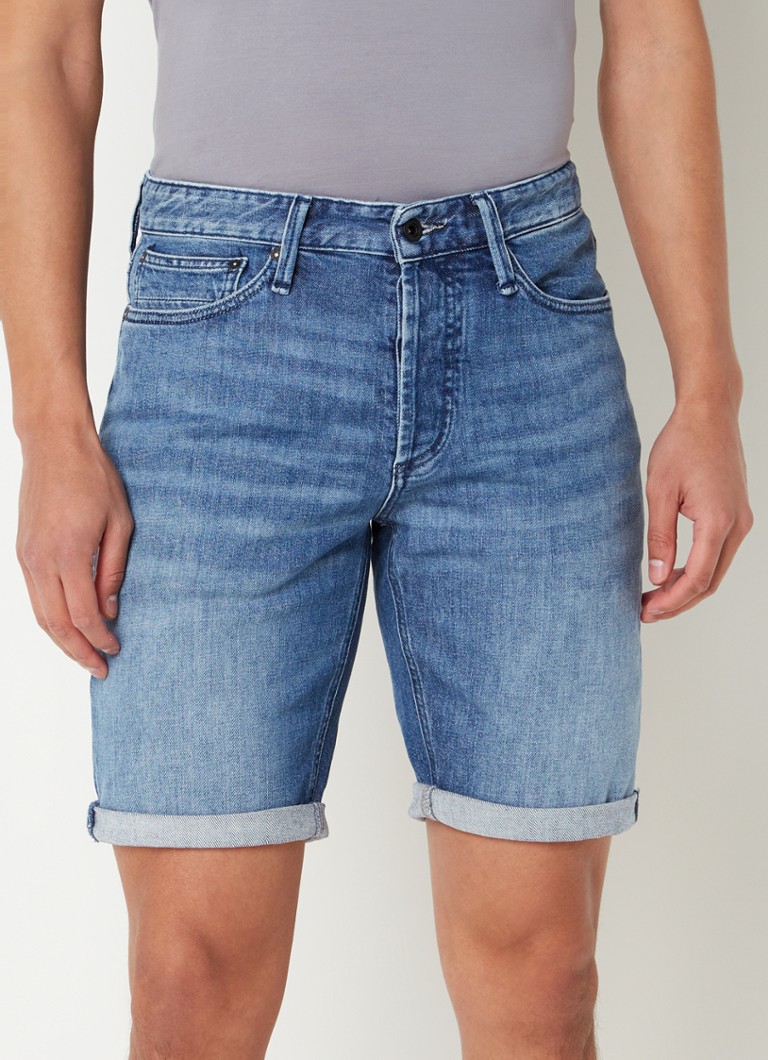Shorts jeans Denham Razor slim fit com lavagem média