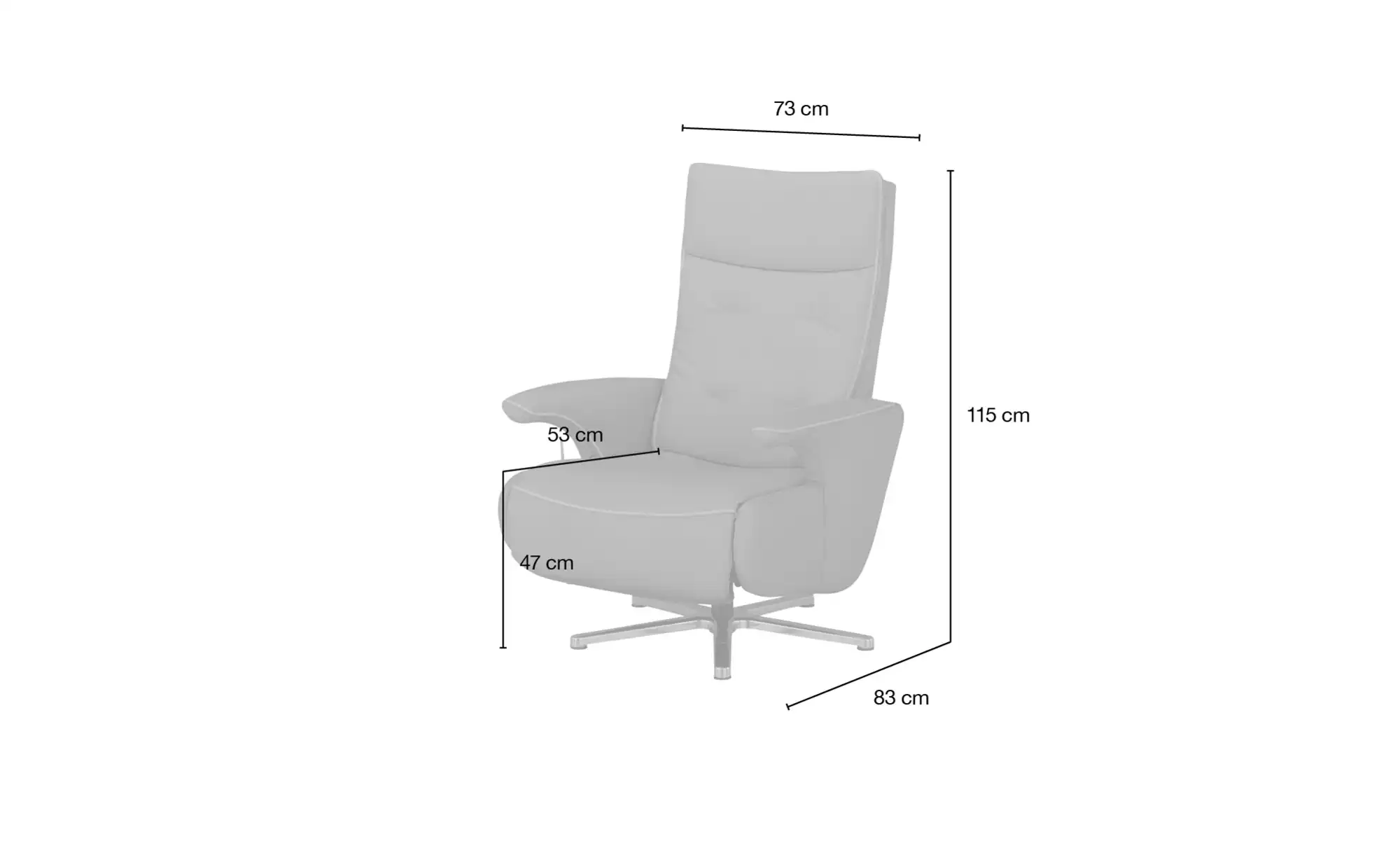 Kollektion Kraft Drehsessel aus Leder Franzi