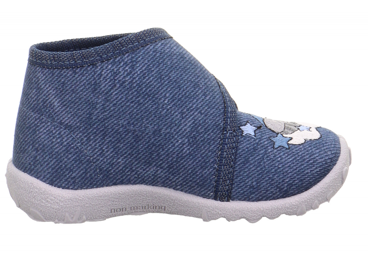 SPOTTY - BlauHausschuh mit Klettverschluss