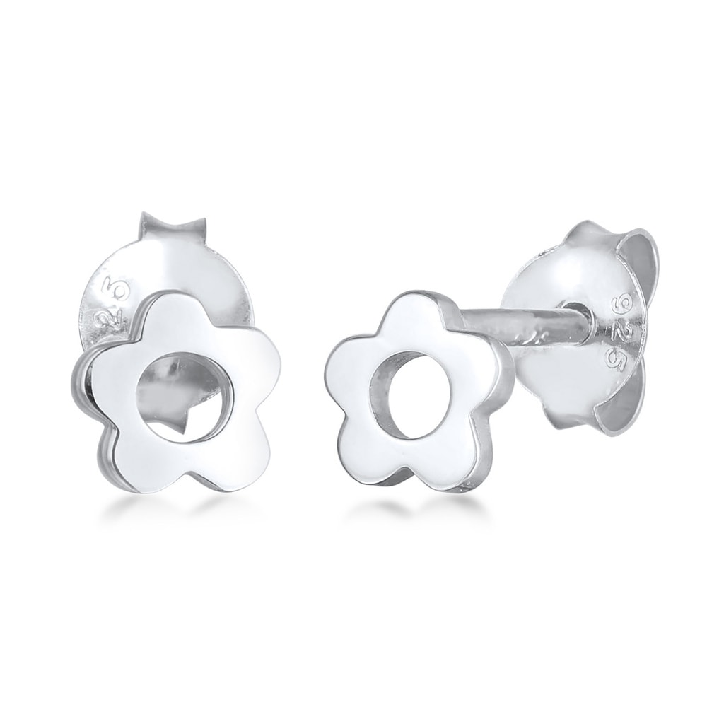 Elli Elli Boucles d'Oreilles Enfants clou d'oreille fleur découpée en argent 925 sterl Boucles d'oreilles