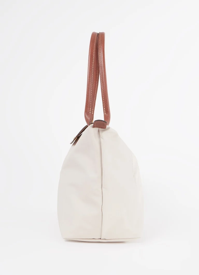 Longchamp Le pliage vihreä M kokoontaitettava olkalaukku nahkayksityiskohdilla