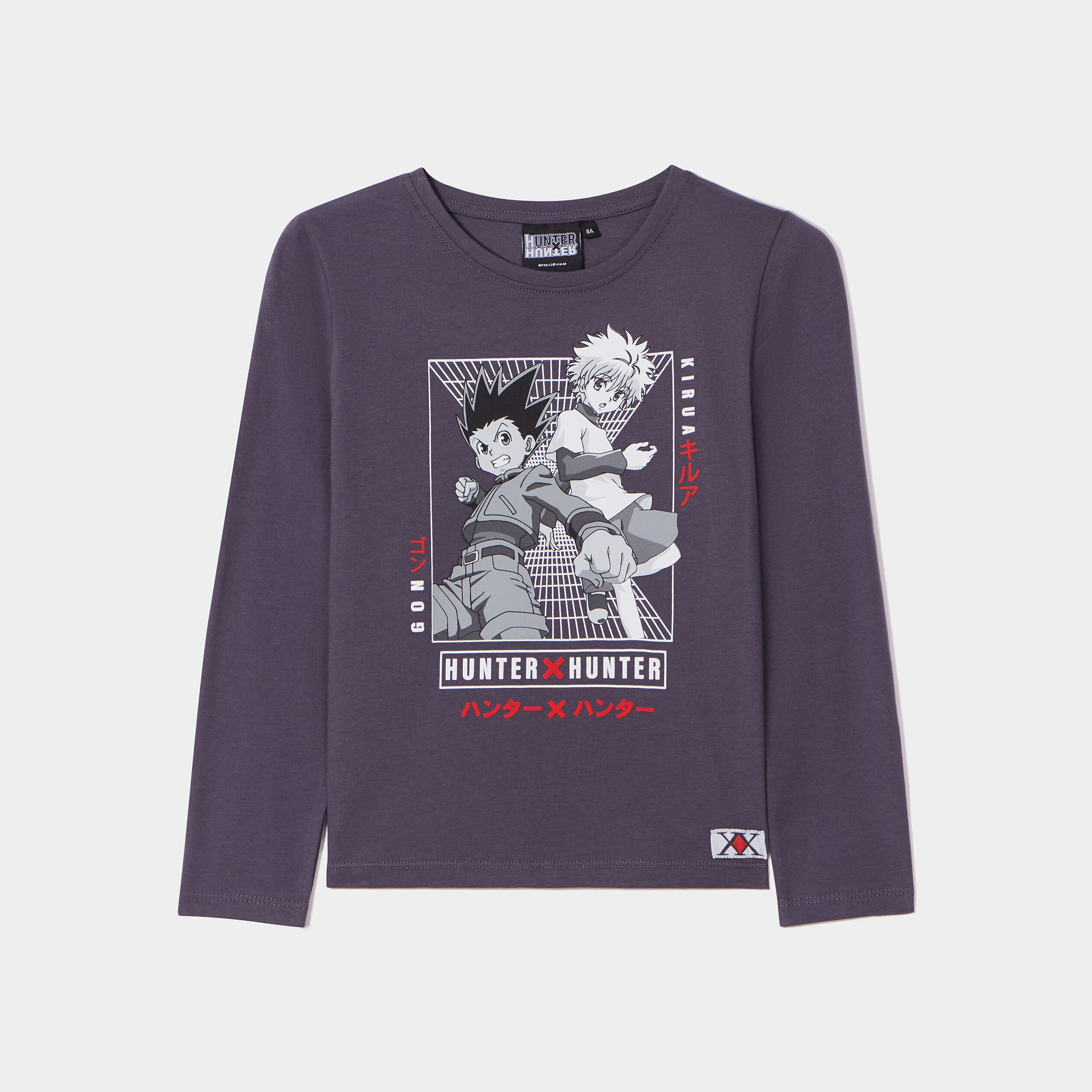 T-shirt manches longues Hunter X Hunter gris foncé garçon | La Halle