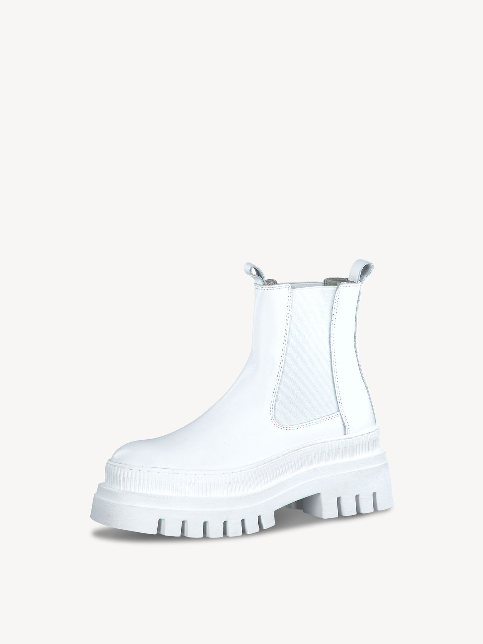 Bottine Chelsea en cuir - blanc