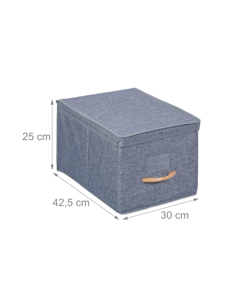 relaxdays 2 x Aufbewahrungsbox in Grau - (B)30 x (H)25 x (T)42,5 cm günstig kaufen onesize