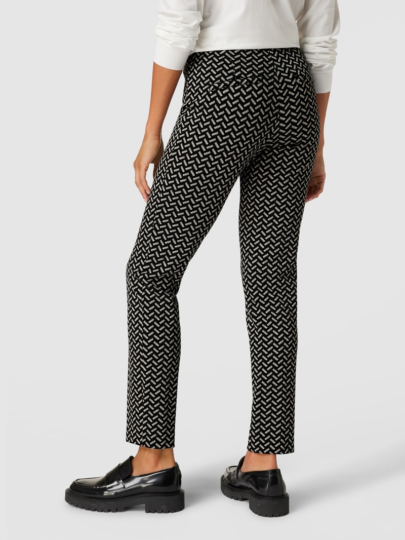 Hose mit Allover-Muster Modell 'Ros' in schwarz