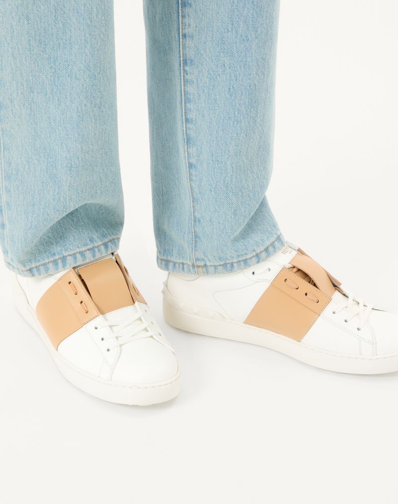 Baskets ouvertes en cuir de veau