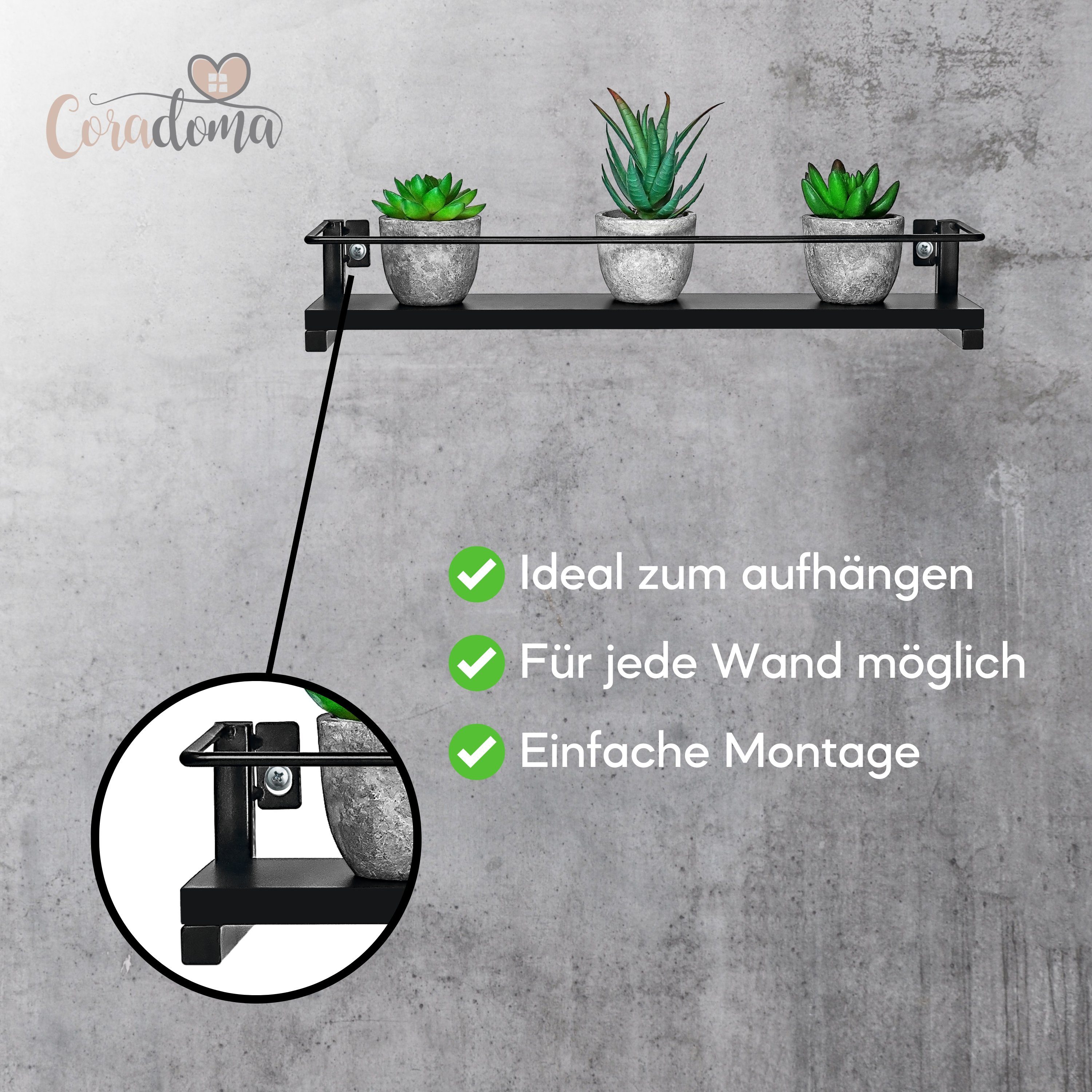 Coradoma Gewürzregal 2er Set für Gewürzgläser Küchen Organizer Gewürzaufbewahrung, Küchenregal Spice Rack 2-tlg., 40x9cm
