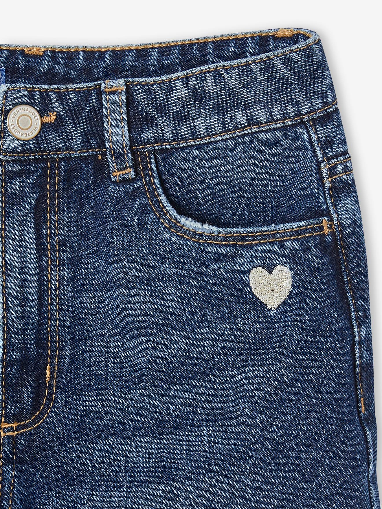 Vertbaudet Weite Mädchen Jeans - blue stone