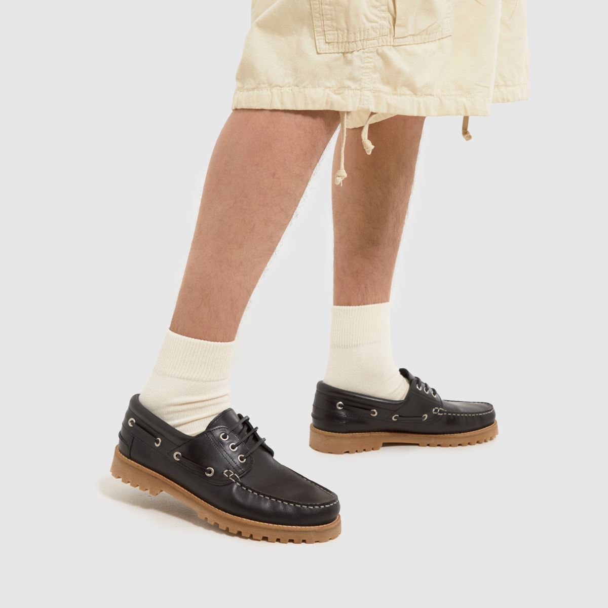 Schuh Princeton – Svarta båtskor i läder