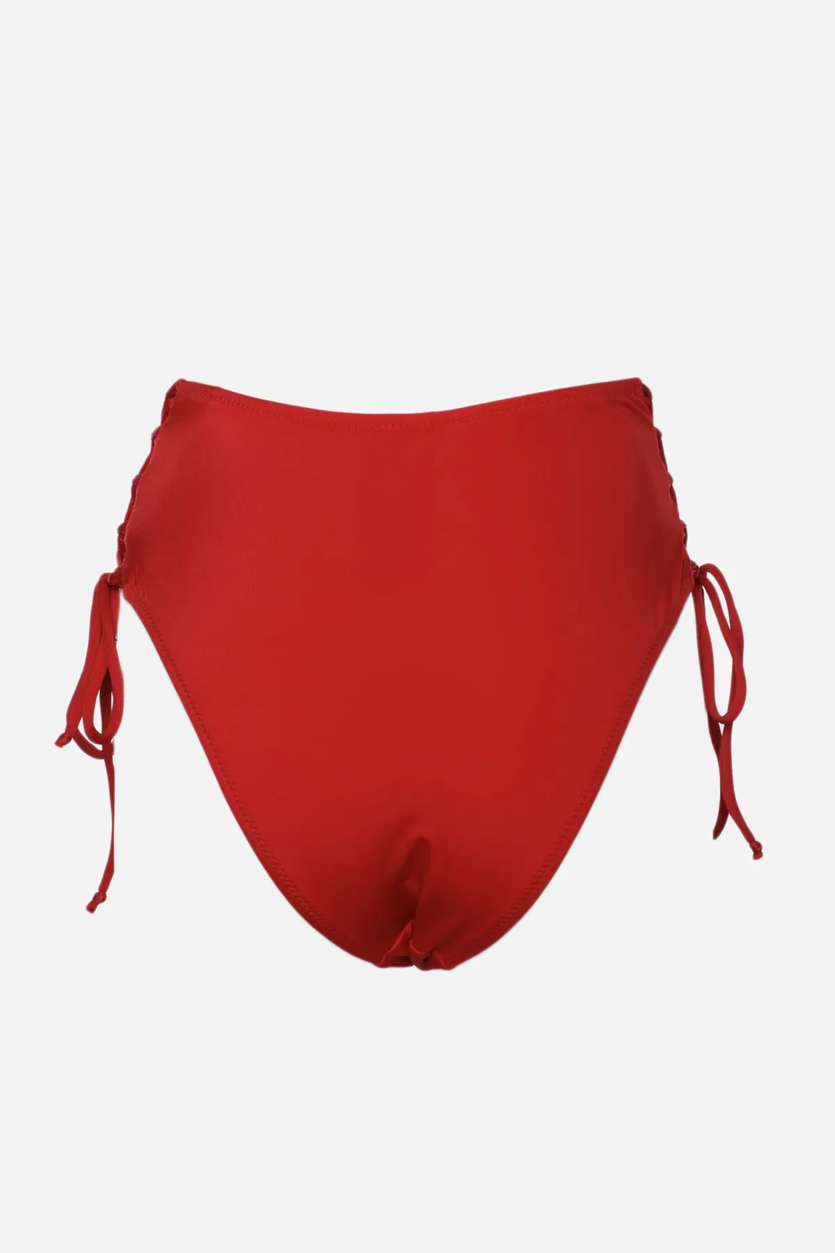Trendyol Collection  Rote Paspelierung, hohe Taille, Hipster-Bikinihose TBESS22BA0044