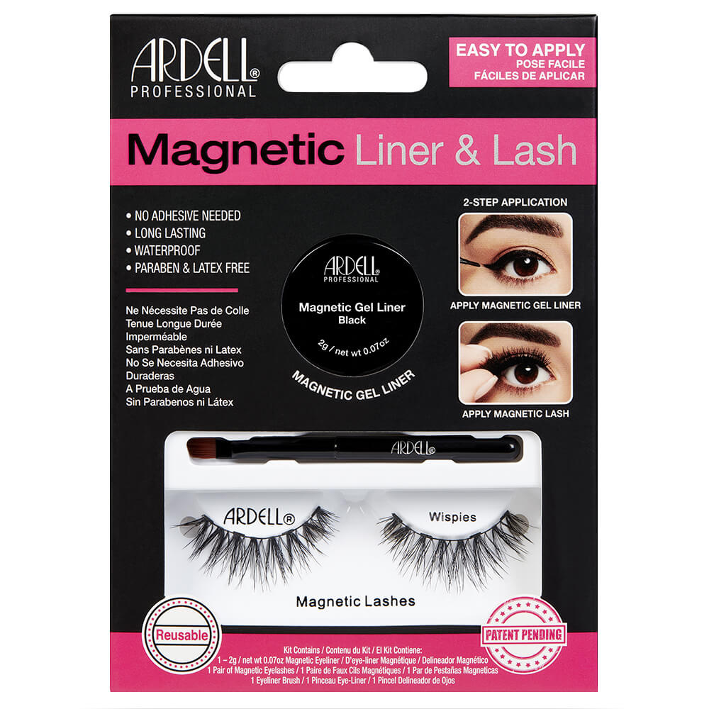 Ardell Kit de Faux-Cils magnétiques avec Gel Liner Noir (2gr) Wispies Kit Faux-Cils Magnétiques avec aimant invisible