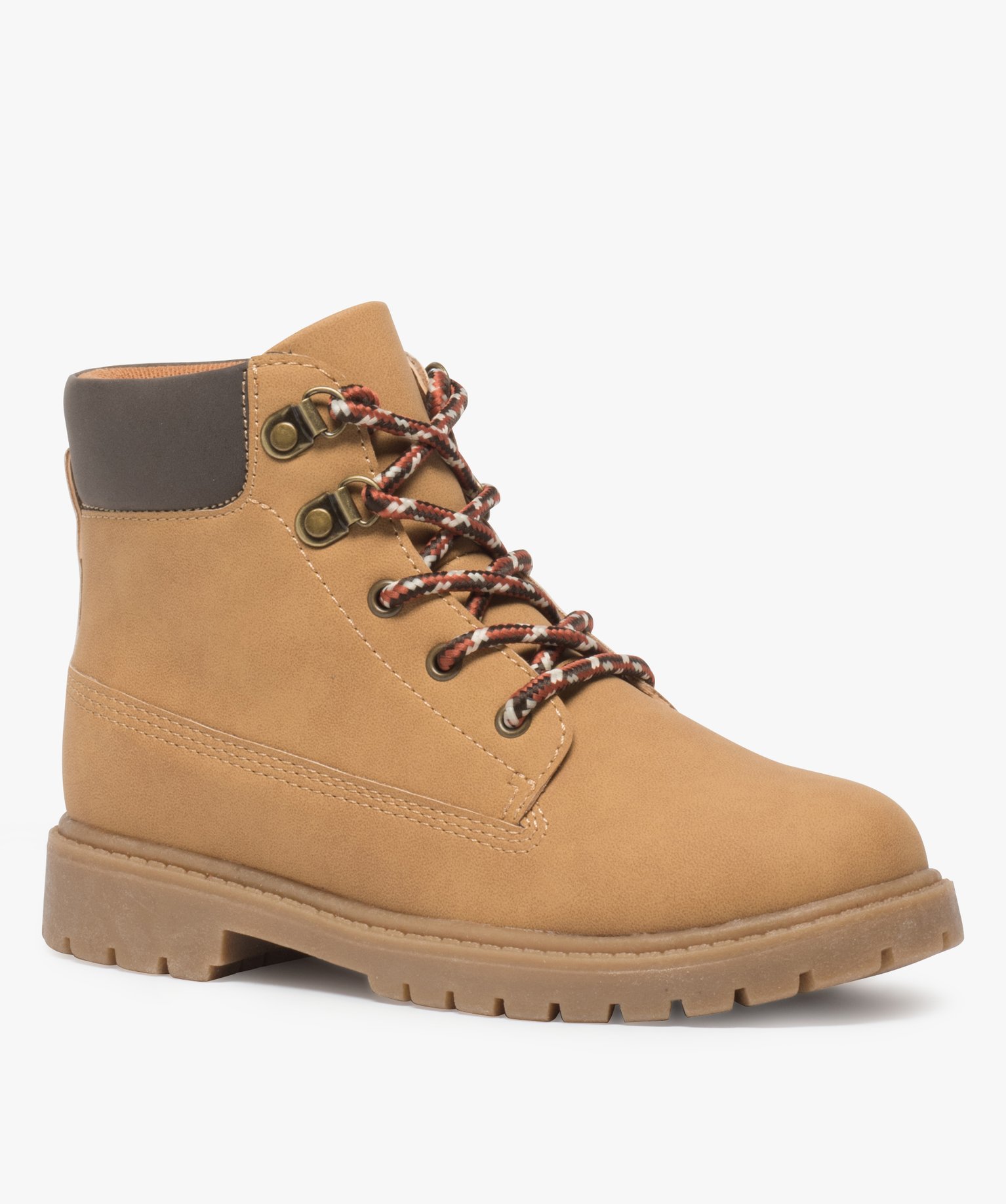 Boots Garçon avec col rembourré, lacets montagne et semell... jaune | GEMO