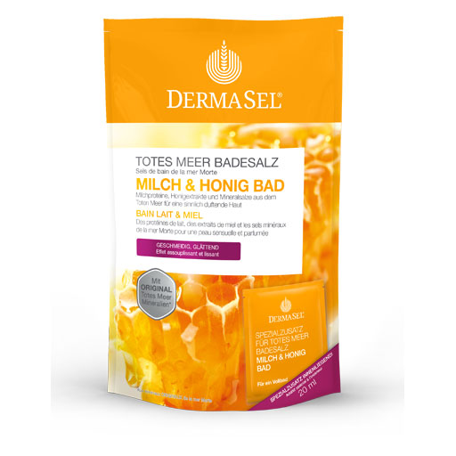 DERMASEL Totes Meer Badesalz Milch&Honig SPA  1 P  Kombipackung