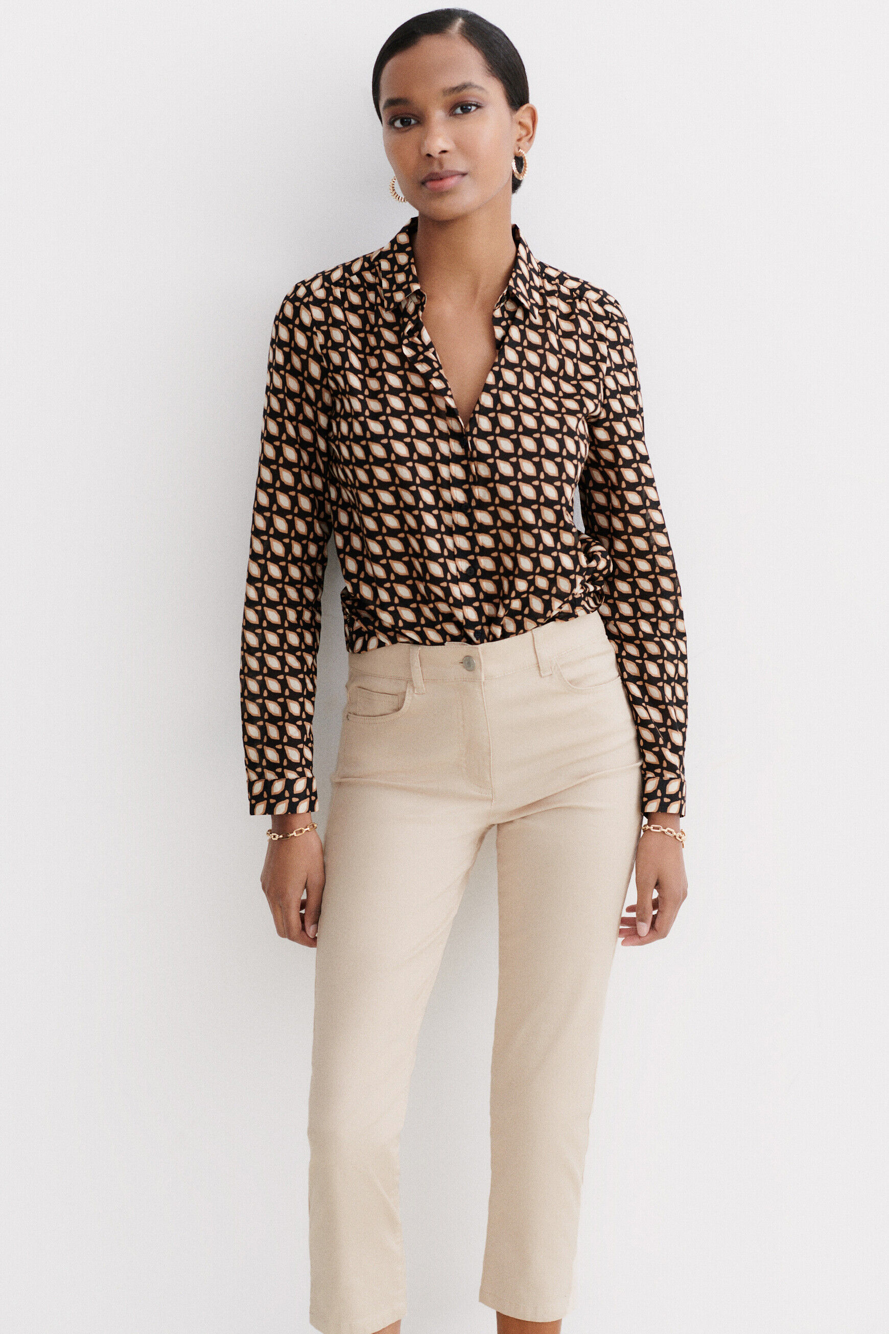 pantacourt mason beige femme