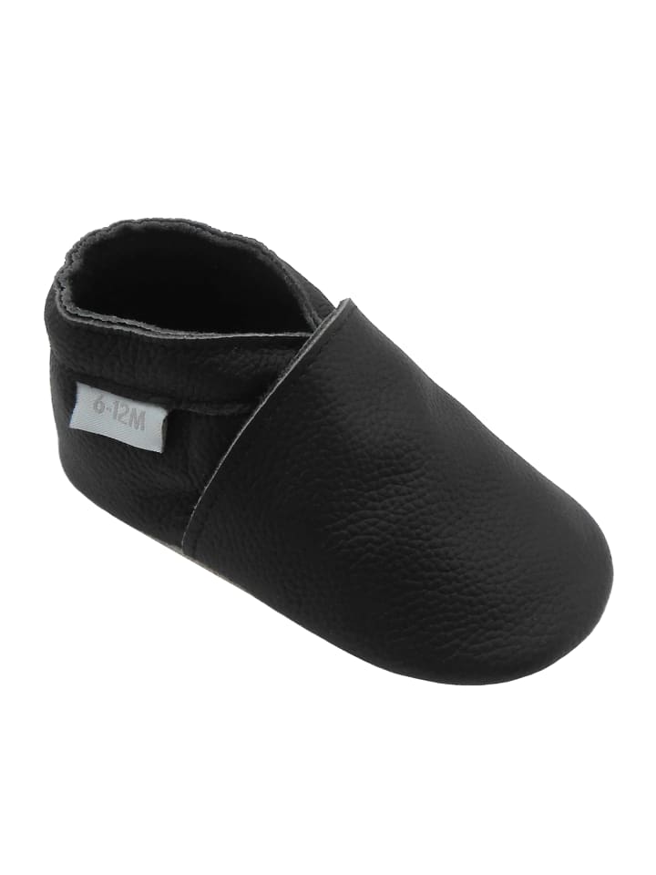 Yalion Baby Leder-Krabbelschuhe in Schwarz günstig kaufen