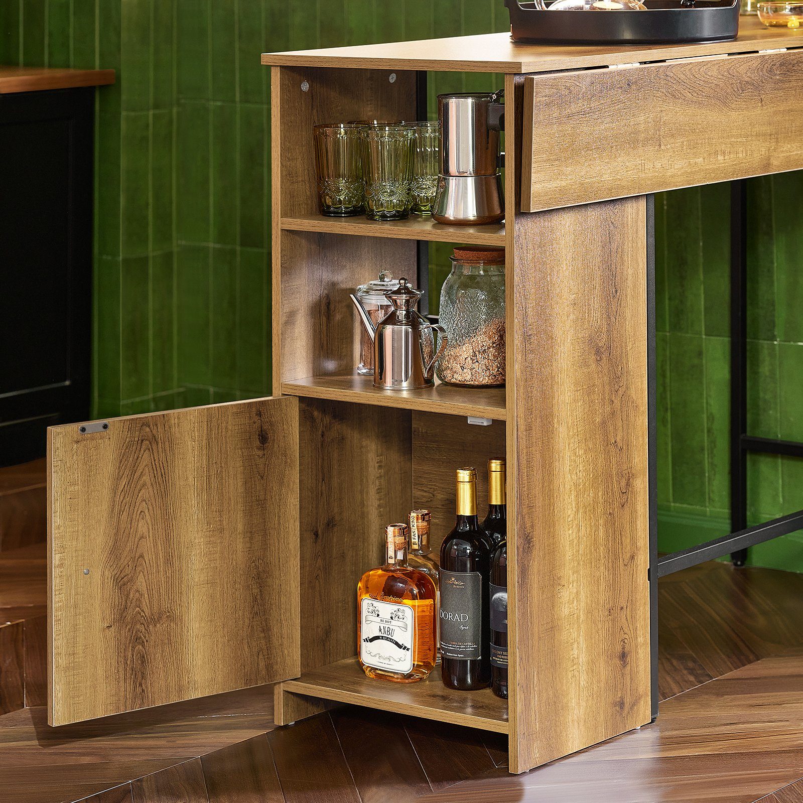 SoBuy Bartisch FWT98, mit Arbeitsfläche Esstisch Küchentisch Bistrotisch Stehtisch