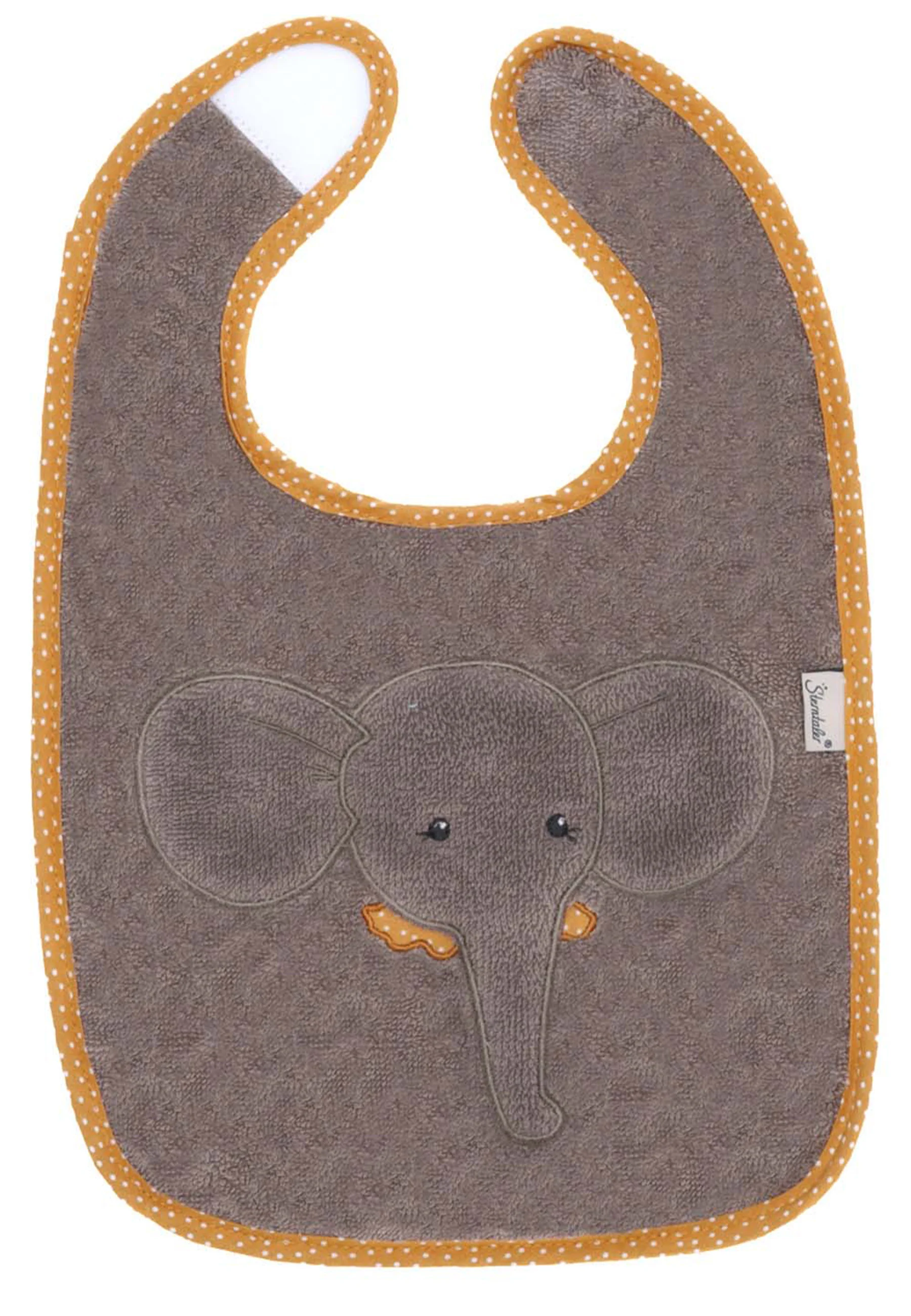 Klettlätzchen Elefant Eddy in Grau