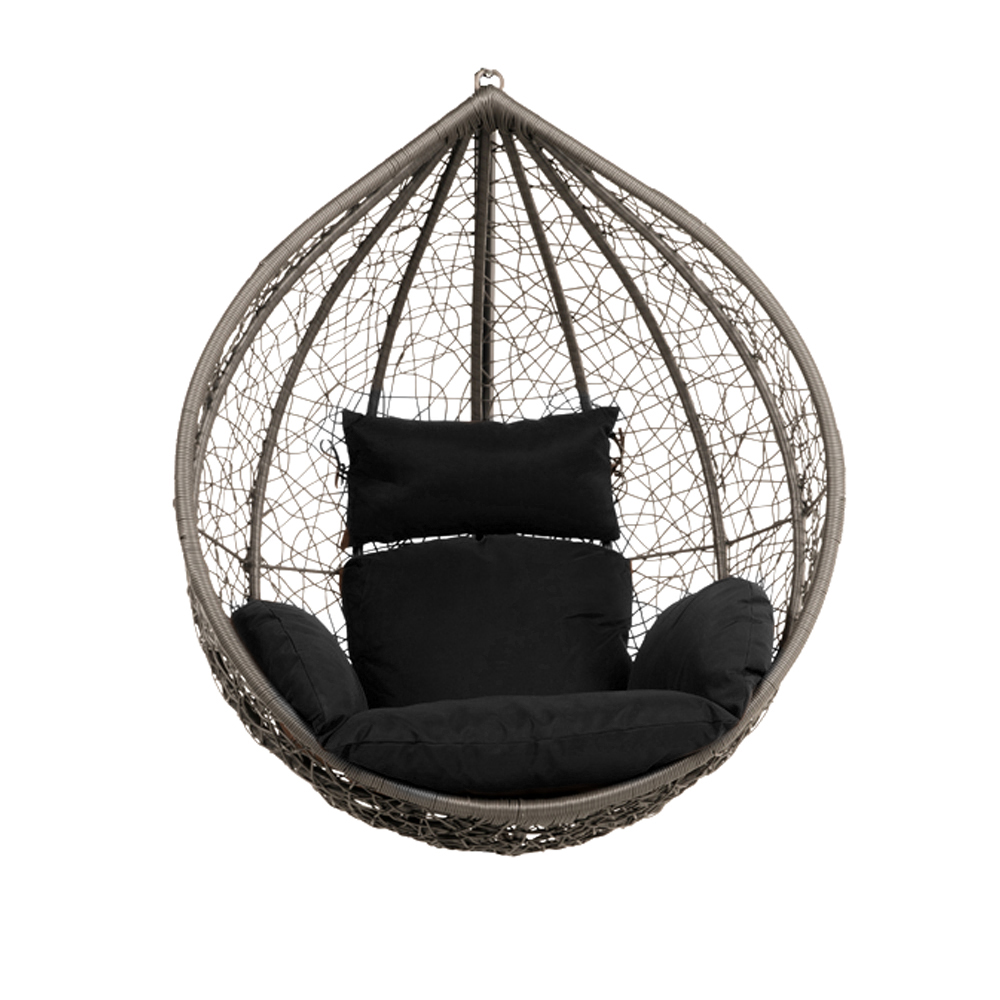 Home Deluxe Polyrattan Hängesessel CIELO - Schwarz nur Korb