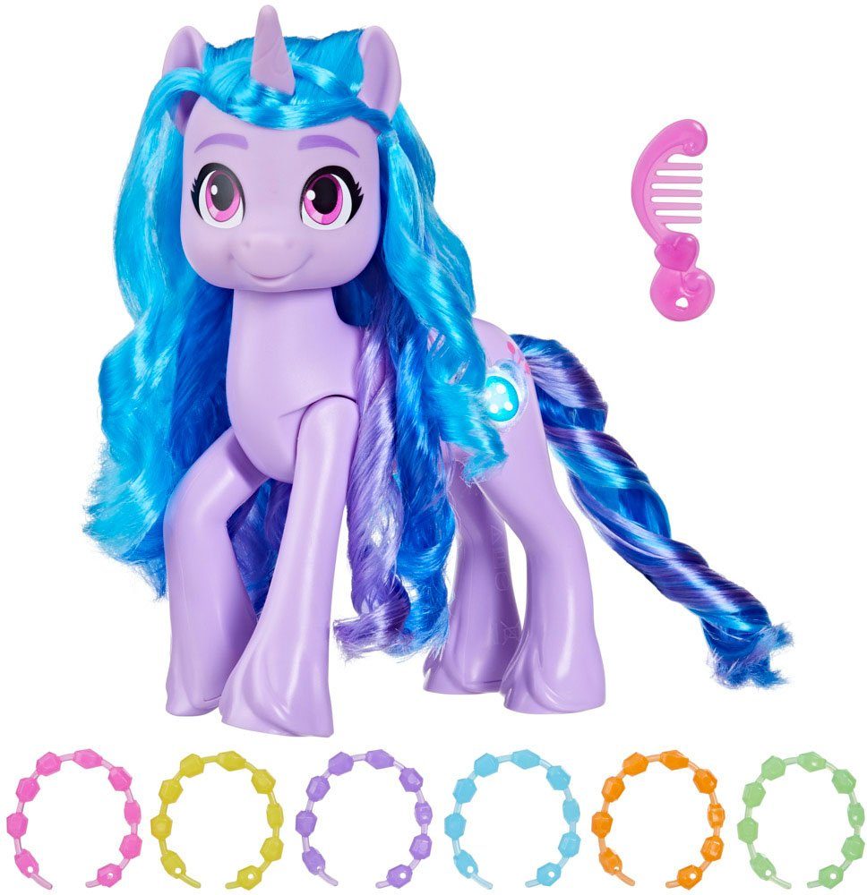 Hasbro Spielfigur Izzy Moonbow, mit über 20 Reaktionen und leuchtendem Schönheitsfleck